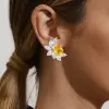 7ctw Radiant Cut Yellow Sapphire Cluster Stud Earrings