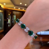 35ctw Cushion Cut Emerald Tennis Bracelet