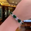 35ctw Cushion Cut Emerald Tennis Bracelet