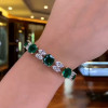 35ctw Cushion Cut Emerald Tennis Bracelet