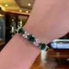 35ctw Cushion Cut Emerald Tennis Bracelet