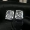 6ctw Cushion Cut White Sapphire Stud Earrings