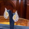 Vintage Yellow Sapphire Wings Stud Earrings