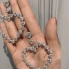 Heart Cut White Sapphire Drop Earrings