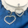 Heart Cut White Sapphire Drop Earrings
