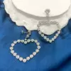 Heart Cut White Sapphire Drop Earrings