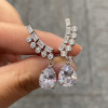 Pear Cut White Sapphire Drop Earrings