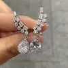 Pear Cut White Sapphire Drop Earrings