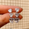7ctw Three Heart White Sapphire Dangle Earrings