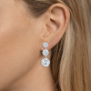 6.5ctw Round Cut White Sapphire Drop Earrings