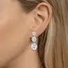 6.5ctw Round Cut White Sapphire Drop Earrings