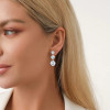 6.5ctw Round Cut White Sapphire Drop Earrings