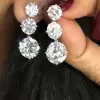 6.5ctw Round Cut White Sapphire Drop Earrings