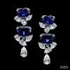 Blue and White White Sapphire Drop Earrings