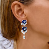 Blue and White White Sapphire Drop Earrings
