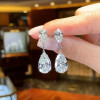 5.6ctw Pear Cut White Sapphire Drop Earrings