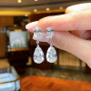 5.6ctw Pear Cut White Sapphire Drop Earrings