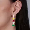 46mm Length Heart Cut Multi-Color Sapphire Drop Earrings