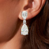5.6ctw Pear Cut White Sapphire Drop Earrings