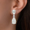 5.6ctw Pear Cut White Sapphire Drop Earrings
