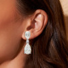5.6ctw Pear Cut White Sapphire Drop Earrings