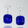 7ctw Cushion Cut Blue Sapphire Drop Earrings