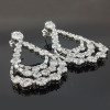 Emerald&Round Cut White Sapphire Drop Earrings