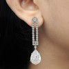 Pear Cut White Sapphire Drop Earrings