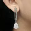 Pear Cut White Sapphire Drop Earrings