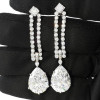 Pear Cut White Sapphire Drop Earrings
