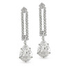 Pear Cut White Sapphire Drop Earrings