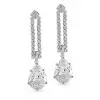 Pear Cut White Sapphire Drop Earrings