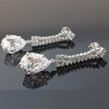 Pear Cut White Sapphire Drop Earrings