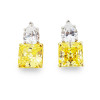 20ctw Princess Cut Yellow Sapphire Stud Earrings