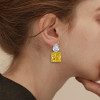 20ctw Princess Cut Yellow Sapphire Stud Earrings