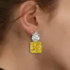 20ctw Princess Cut Yellow Sapphire Stud Earrings