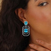 8.5ctw Radiant Cut Aquamarine & White Sapphire Drop Earrings