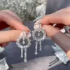 Pear Cut Bohemia Style White Sapphire Earrings