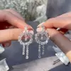 Pear Cut Bohemia Style White Sapphire Earrings