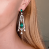 Emerald & Pear Cut Geometric Shape Drop Earrings