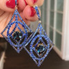 Blue Sapphire Statement Dangle Earrings