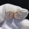 Round Cut White Sapphire Rose Gold Stud Earrings