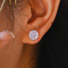 Round Cut White Sapphire Rose Gold Stud Earrings