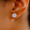 Round Cut White Sapphire Rose Gold Stud Earrings