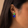 8ctw Heart Cut Blue Sapphire Drop Earrings