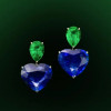 8ctw Heart Cut Blue Sapphire Drop Earrings