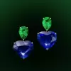 8ctw Heart Cut Blue Sapphire Drop Earrings