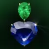 8ctw Heart Cut Blue Sapphire Drop Earrings