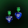 8ctw Heart Cut Blue Sapphire Drop Earrings
