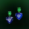 8ctw Heart Cut Blue Sapphire Drop Earrings